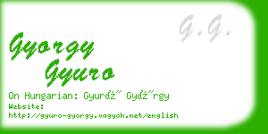 gyorgy gyuro business card